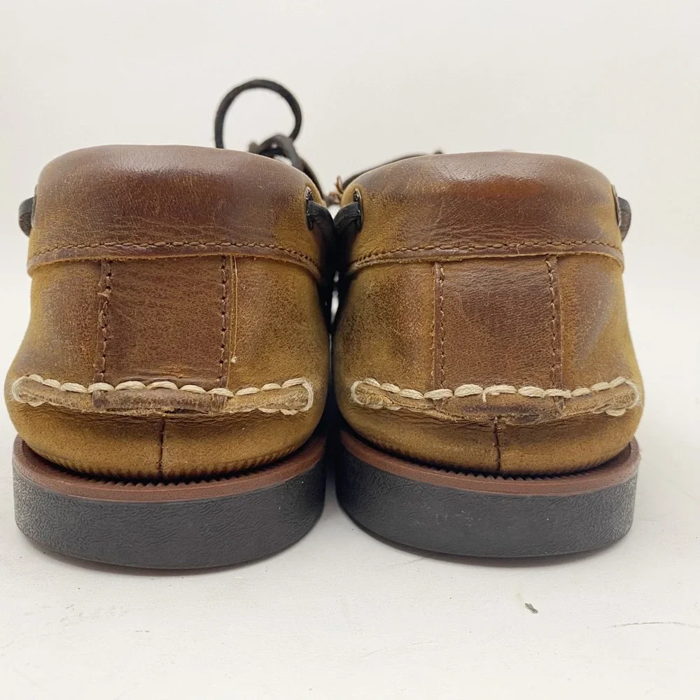 G.H. Bass Hampton Leather Lace Up Boat Shoes Mens 10.5M Brown